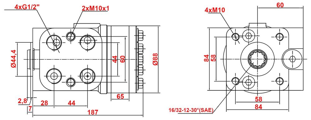 ORBITROL OSPC 500 ON Wałek 320 + 4x Nypel Nyple Bizon Ursus [8615]