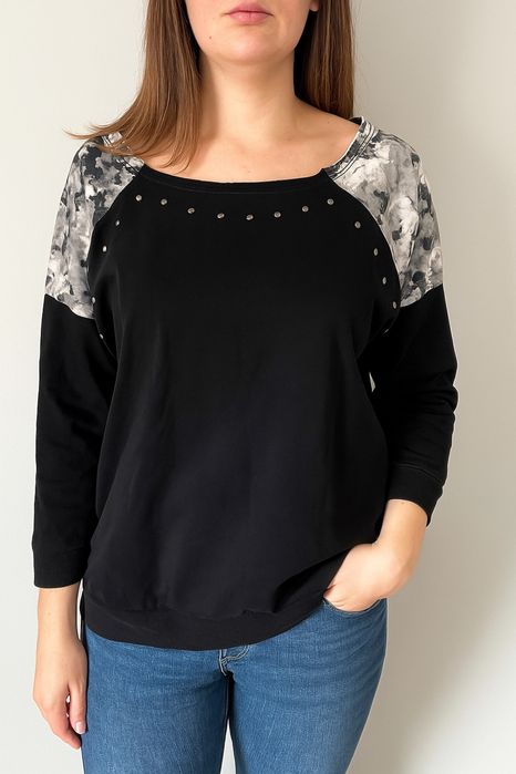 Bluza Sinsay dżety czarny szary M / L