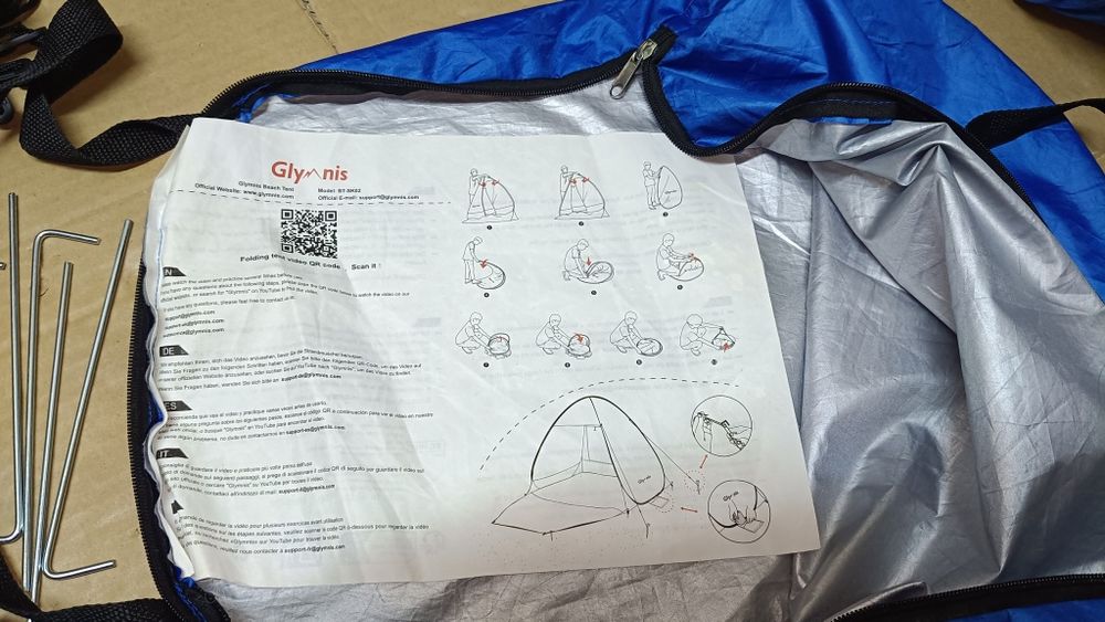 Glymnis pop-up 1-2 osobowy namiot kempingowy,blękitny