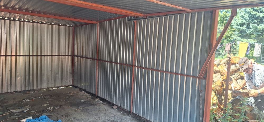Garaż Blaszany 3x5m Brama do Góry TRANSPORT