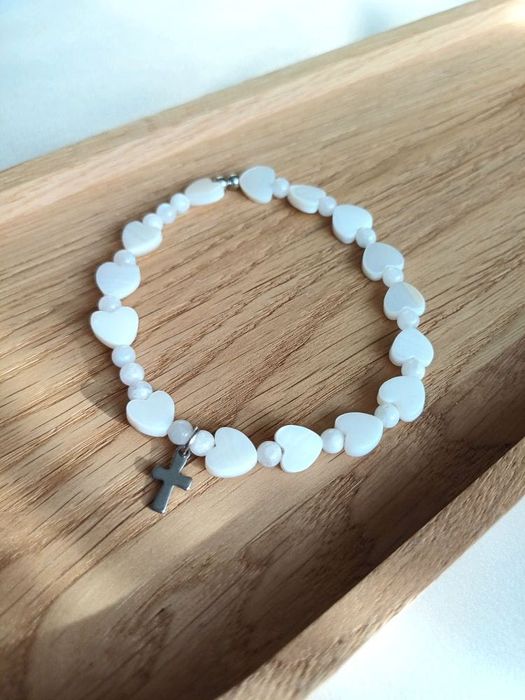 Bransoletka masa perłowa i kamień księżycowy