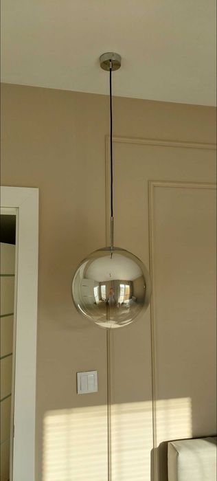 Lampa 2 szt srebro pół transparentne z efektem lustra