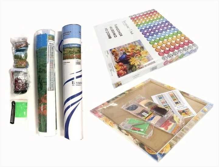 Мозаика на подрамнике. Щенок в корзинке (325-ST-S), Белоснежка 20x20