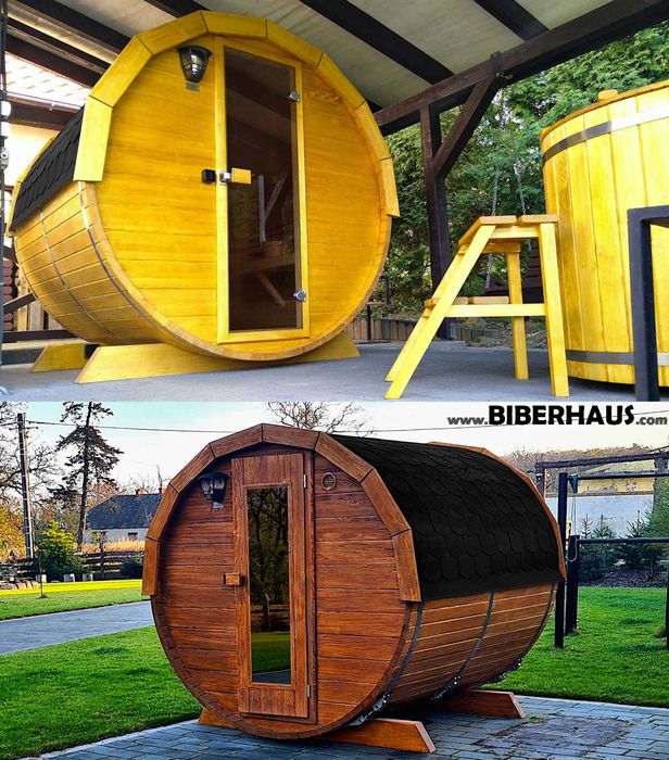 SAUNA Ogrodowa 200 cm + GRATIS Beczka / Wiata + Akcesoria