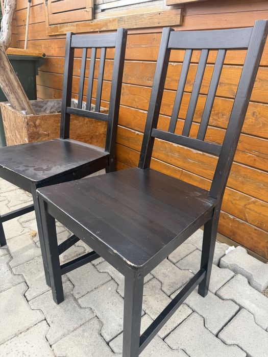 2 cadeiras madeira preta IKEA