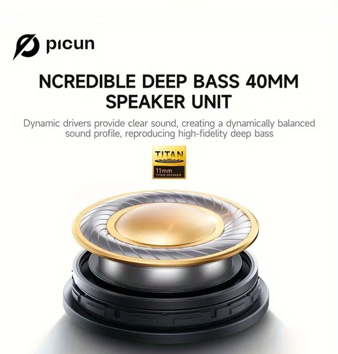 Auscutadores bluetooth Picun F2 com cancelamento de ruído activo