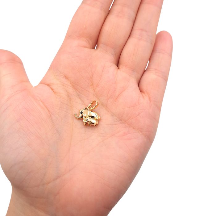 Zawieszka Złote Słonie Pozłacana 18k złotem