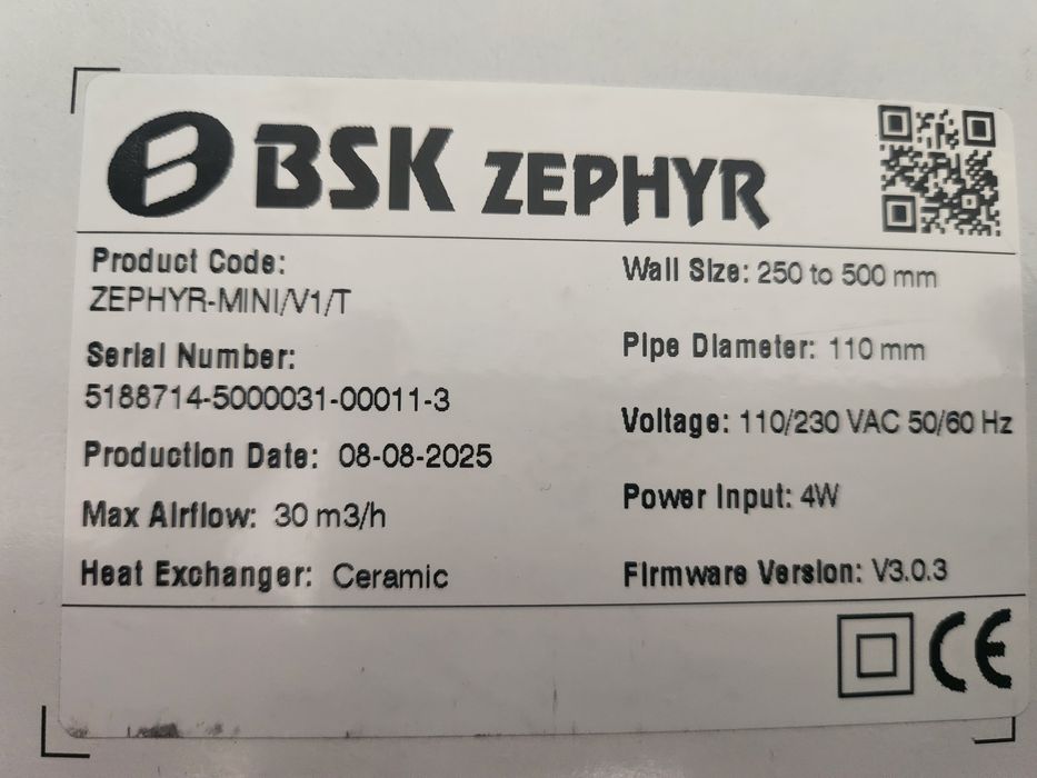 Рекуператор BSK Zephyr mini