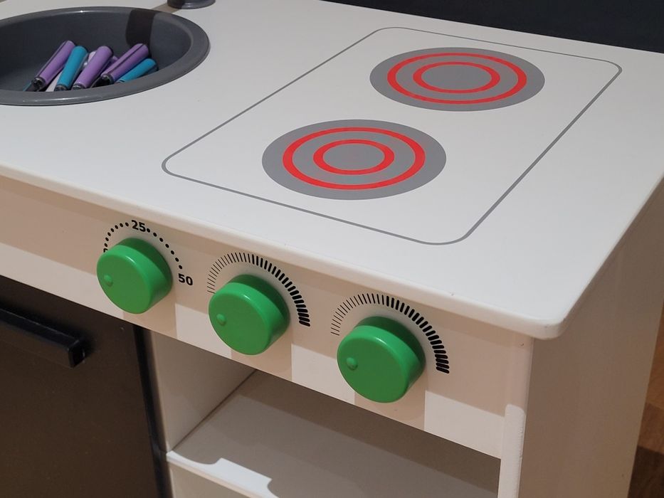 -55% Drewniana kuchnia i naczynia - Ikea + Melissa & Doug - garnki, ko