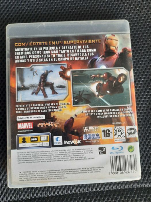 Iron Man.  Jogo clássico da Playstation 3