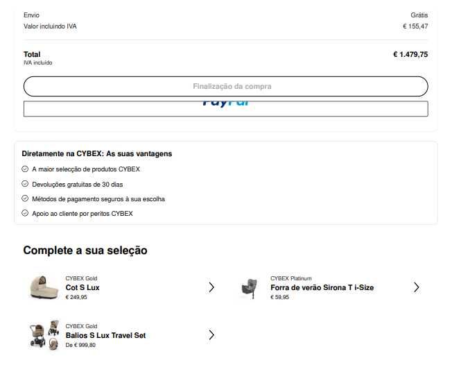 Conjunto Cybex Balios S Lux - Muito bom estado