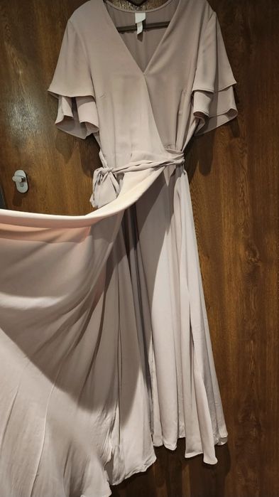 Kopertowa sukienka maxi elegancka M L 38 40 h&m