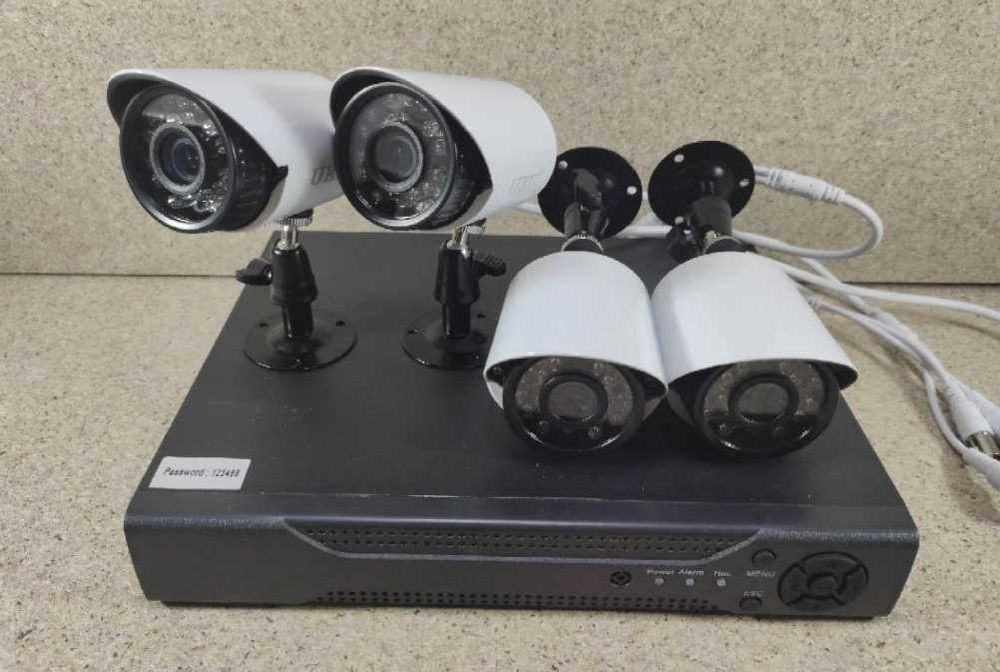 Комплект камер 4шт видеонаблюдения для дома, дачи видеонаблюдение