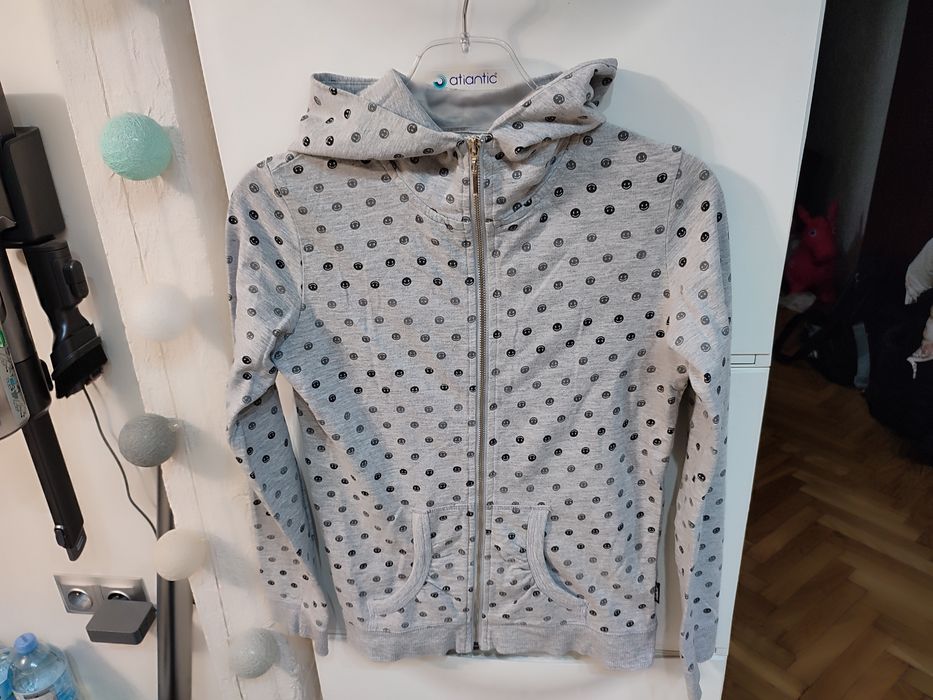 Bluza cienka Atlantic S/XS rozsuwana z kapturem w emotki