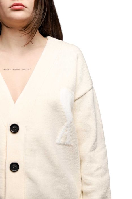 Кардиган AMI Paris Ami de Coeur Cardigan Beige