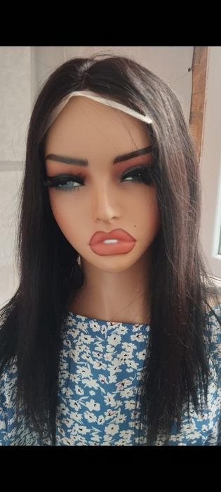 Парик 100%натуральный волос без челки 45см