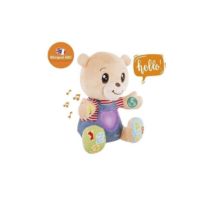 CHICCO interaktywny dwujęzyczny miś edukacyjny 6M+ defekt