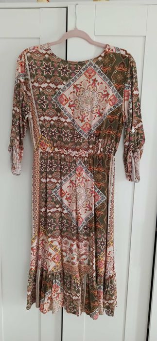 Sukienka midi w stylu boho, r. S