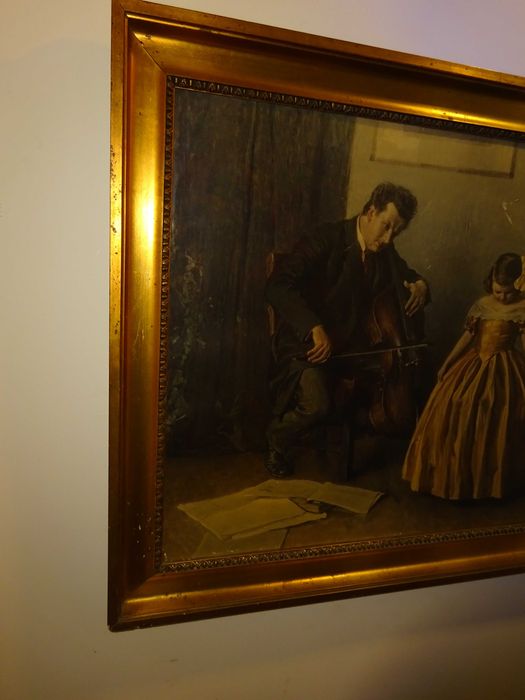 Duży obraz złota rama 73x 65