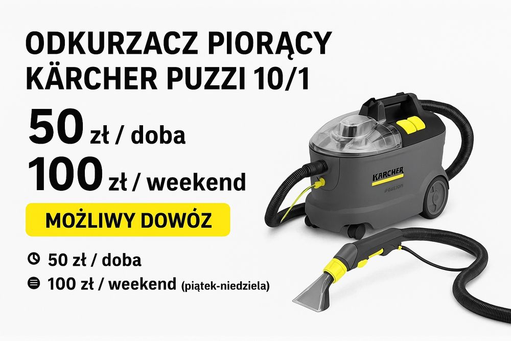Odkurzacz piorący Karcher Puzzi 10/1 – wynajem Katowice/Śląsk