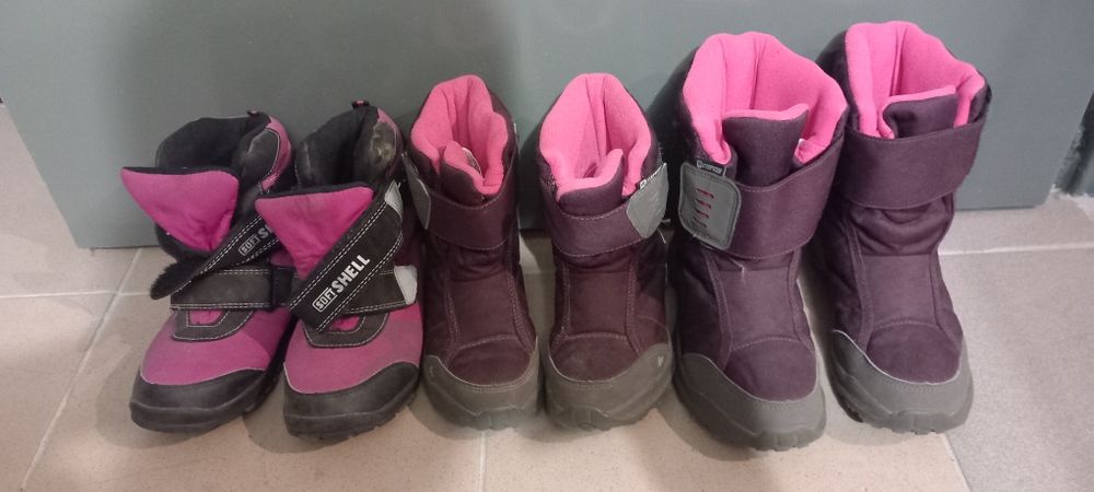 Buty zimowe dziecięce, rozmiary 30,31,34