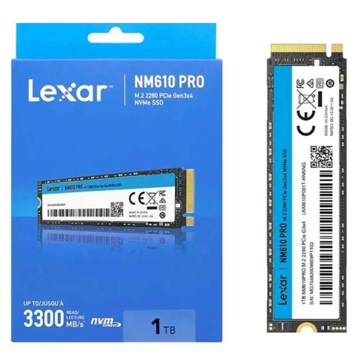 Disco Interno SSD Lexar NM610PRO M.2 2280 SSD PCIe Gen3x4 NVMe - 1TB – Novo / Selado