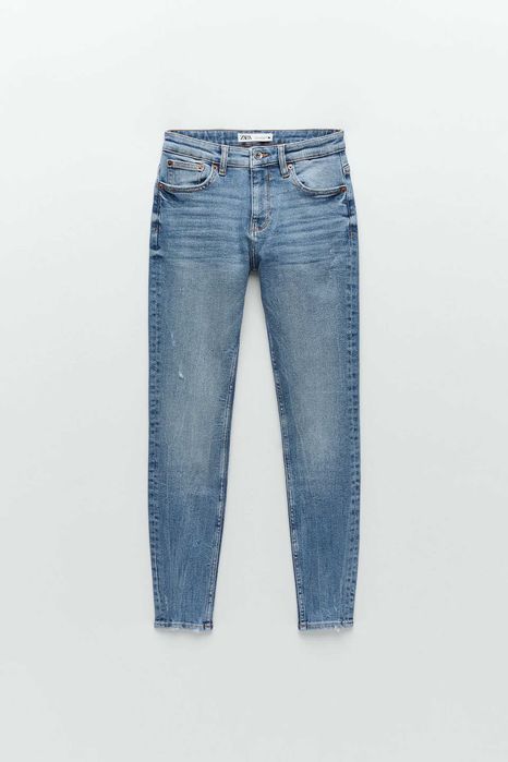 Spodnie dżinsy rurki ZARA 36 34 XS S niebieskie