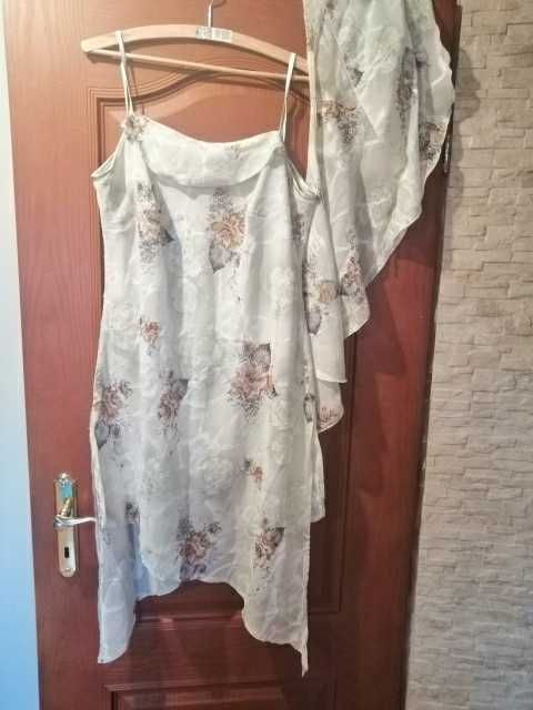 Elegancka tunika z szalem rozmiar 42