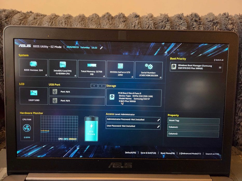 ASUS VivoBook Pro 15 N580GD i5-8300H/32GB RAM/500GB  NVME/GeForce GTX 1050