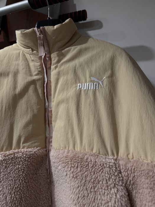 Куртка Puma S шерпа тедді бежева рожева