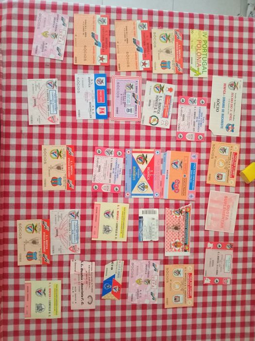 Bilhetes antigos do benfica