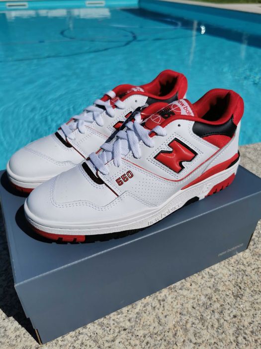New Balance 550 White/Red 41,5 l 42