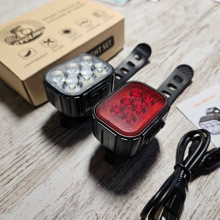 Lâmpadas LEDs dianteira e traseira impermeável para bicicleta.