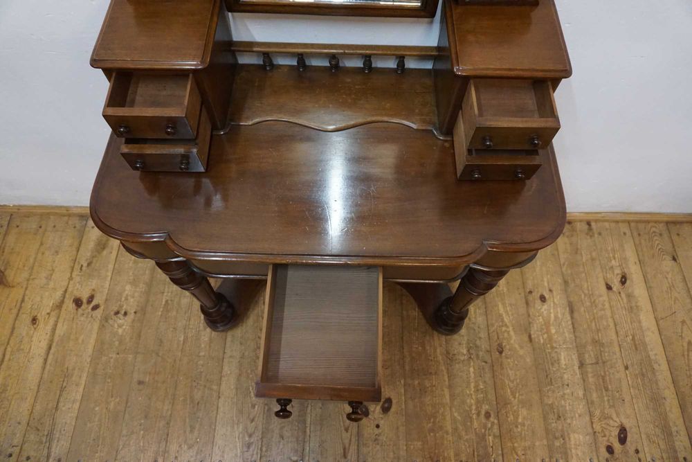 STARA TOALETKA konsola z lustrem mahoń oryginał