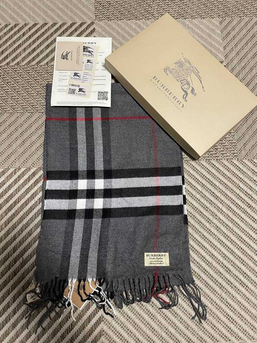 Шарф Burberry СІРИЙ КЛІТИНКА КАШЕМІР