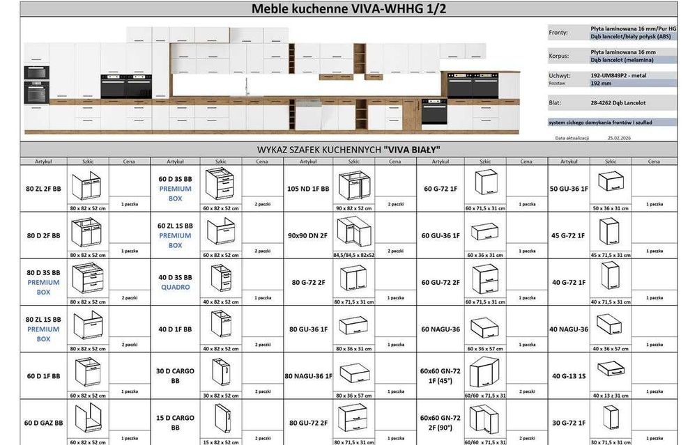 Meble kuchenne Nowoczesna kuchnia VIVA systemowa modułowa MDF POŁYSK