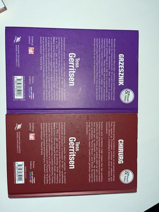 Tess Gerritsen Anatomia zbrodni - seria (Nowe, twarda okladka, 10 sztuk)
