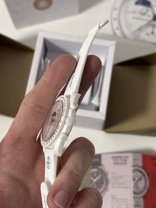Omega x Swatch MoonSwatch Mission to the Moonphase Full Moon komplet, biały