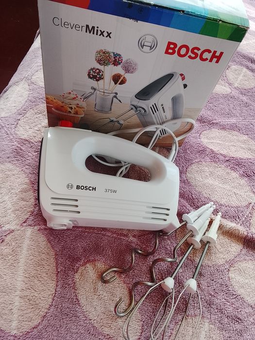 ручний міксер Bosch CleverMixx 375 W з вінчиками, гаками для тіста та коробкою