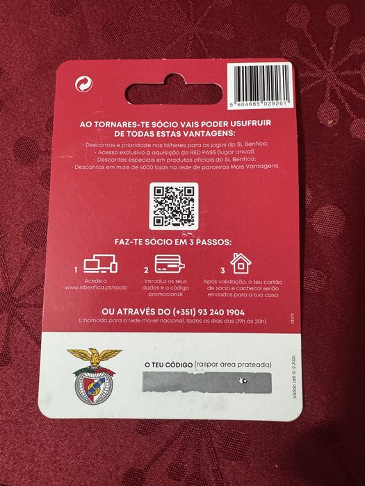 Kit socio do SLBenfica