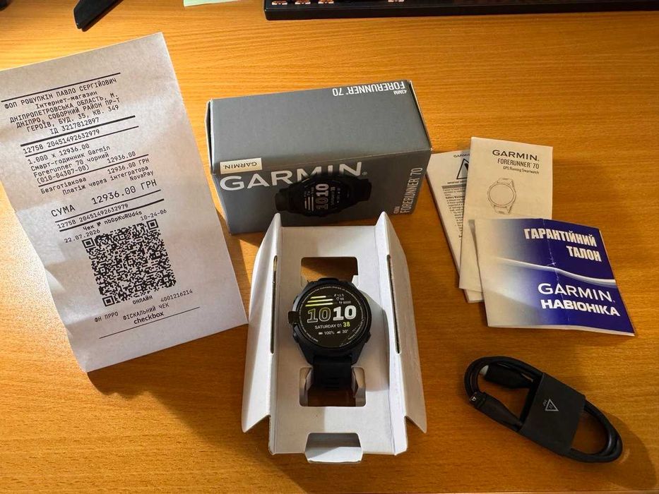 Garmin Forerunner 70 43mm - майже новий, гарантія, повний комплект