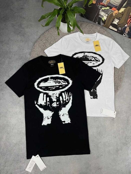 Черная / Белая — Новая Футболка Corteiz Hands — Майка Кортез Руки — XS S M L ХL XXL