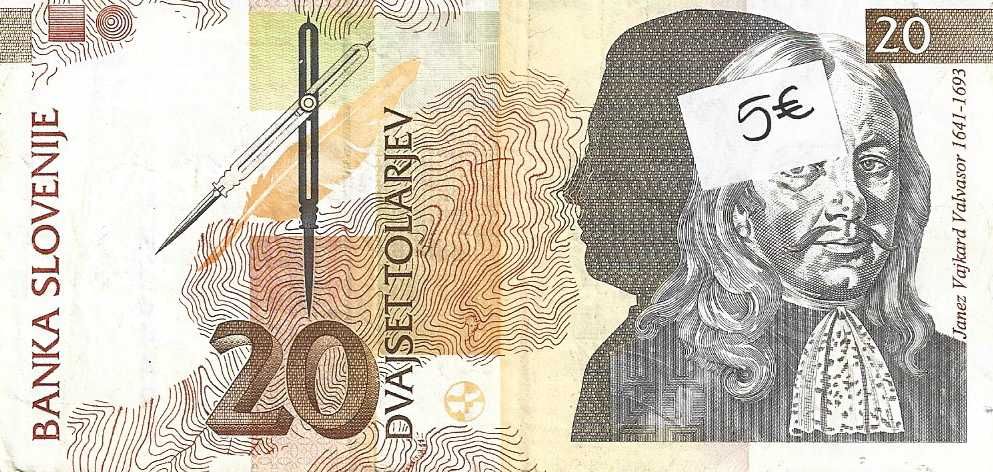 Notas antigas - Eslovénia