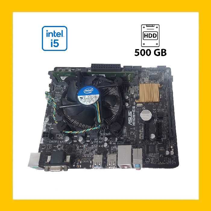 Комплект: материнська плата Asus H110M-CS / Intel Core i5-7400 (4 ядра по 3.0 - 3.5 GHz) / 500 GB HDD / Intel HD Graphics 630 /  LGA1151 / Кулер BOX