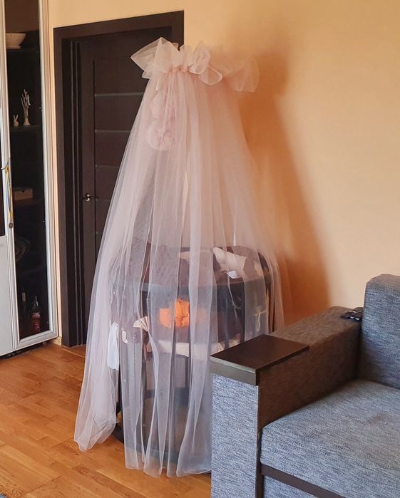 Ліжко дитяче, люлька, Ingward, оригінал. Балдахін, бортики, коса