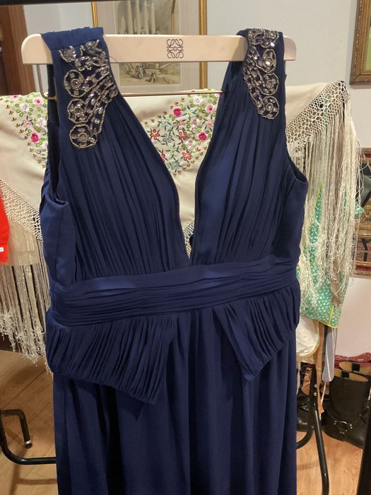 Vestido de noite azul top condição 44