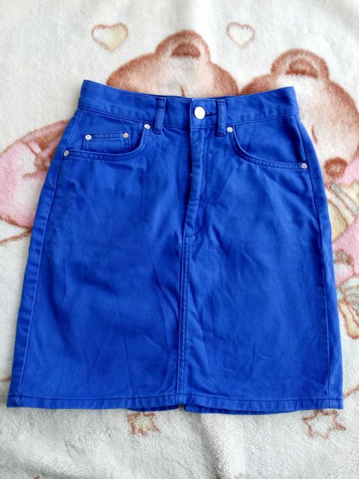 Niebieska chabrowa jeansowa spódnica Pull & Bear 36 jeans jak nowa