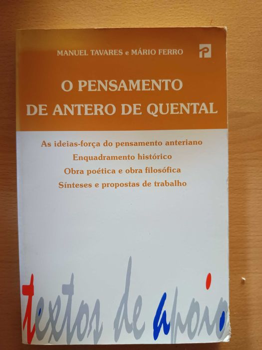 O Pensamento de Antero de Quental, de Manuel Tavares e Mário Ferro
