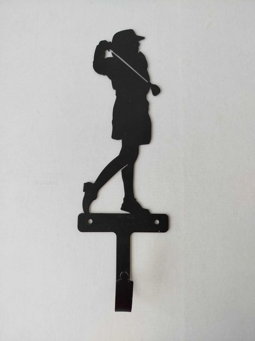 Enthuse Design, Kobieta Golfistka Ściana Drzwi Hak Kute Żelazo, USA