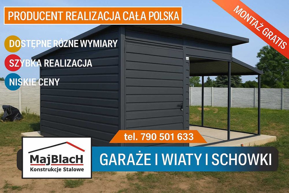 Mała Grafitowa Wiatka-Magazyn - Schowek Ogrodowy - POLSKA  – Maj-Blach
